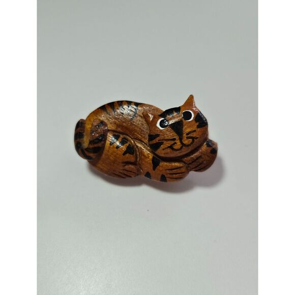 Vintage wooden cat brooch - Picture 9 of 9